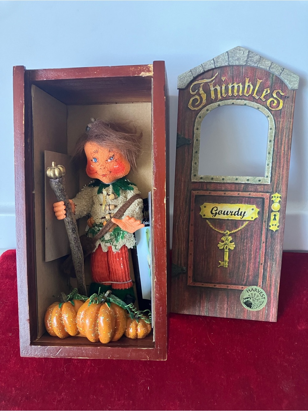 Annalee Thimbles Gourdy The Pumpkin Patch Keeper Doll Fall Autumn Decor In Box.
